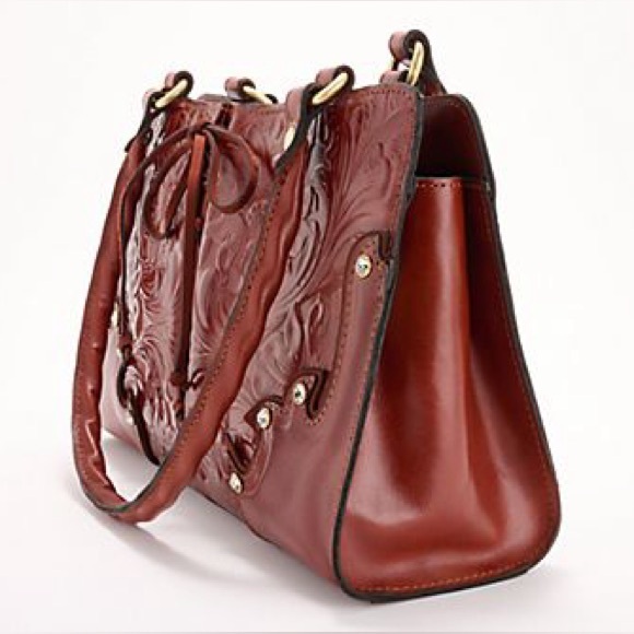 Patricia Nash Handbags - Patricia Nash Montana Sadie Hand-Tooled Leather Satchel Whiskered Brown New